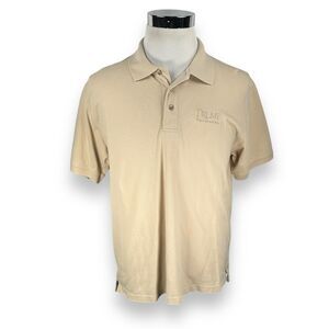 Vintage Trump Taj Mahal Polo Shirt Men’s Large Tan 100% Cotton Short Sleeve Golf